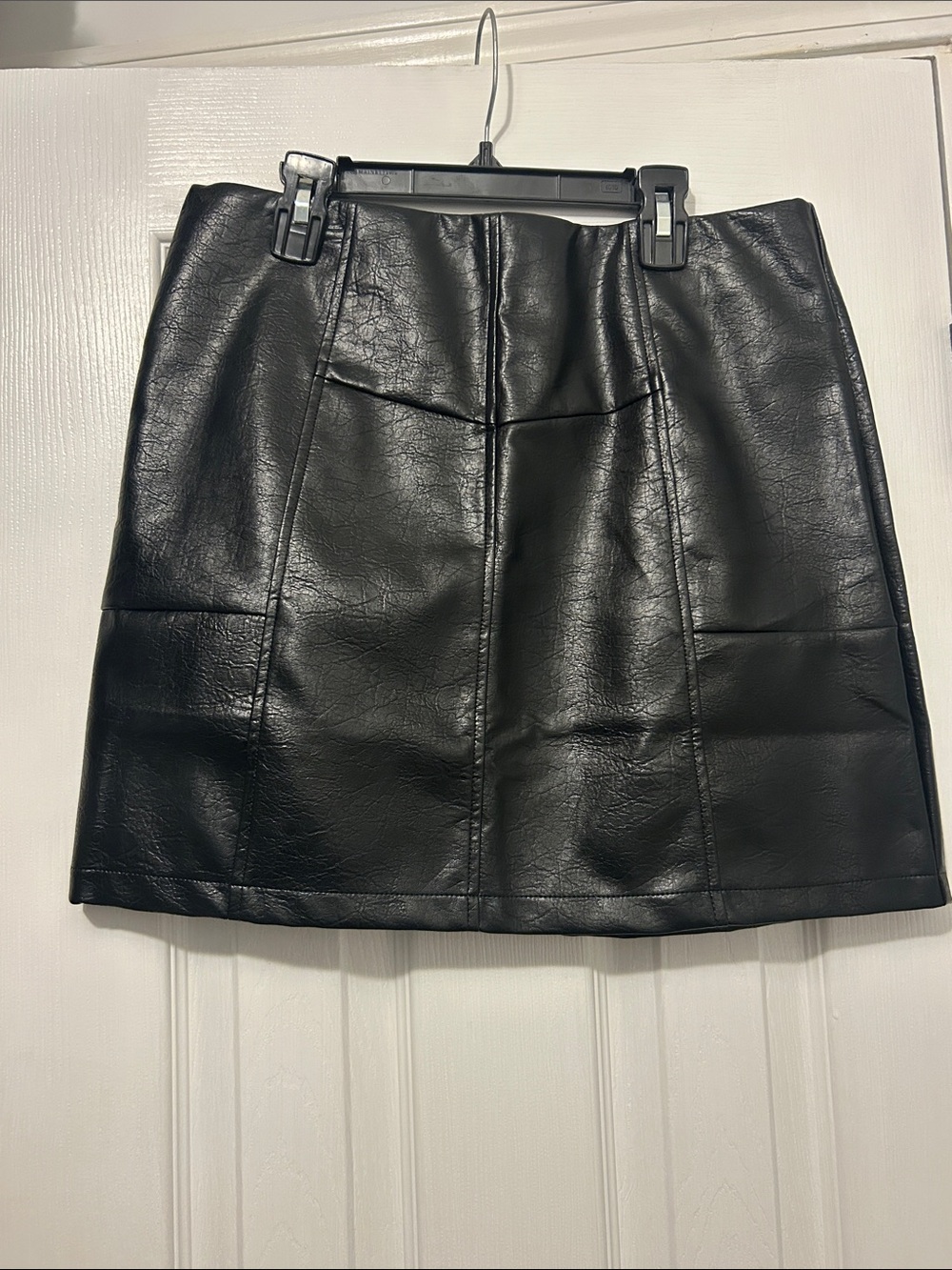 Black Faux Leather Mini Skirt